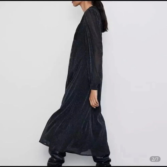 Zara dress with metallic thread-black - Picture 3 of 11